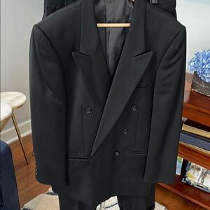 Classic Black Double-Breasted Men's Suit